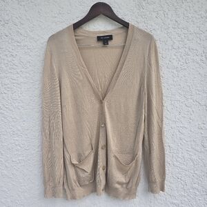 St. John Beige Lightweight Button Front Cardigan Sweater Women’s Size M
